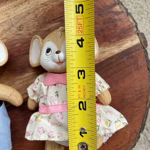 Vintage HOMCO 2 Mice Figurines Country Boy And Girl Mouse Moveable Joints - Picture 3 of 3